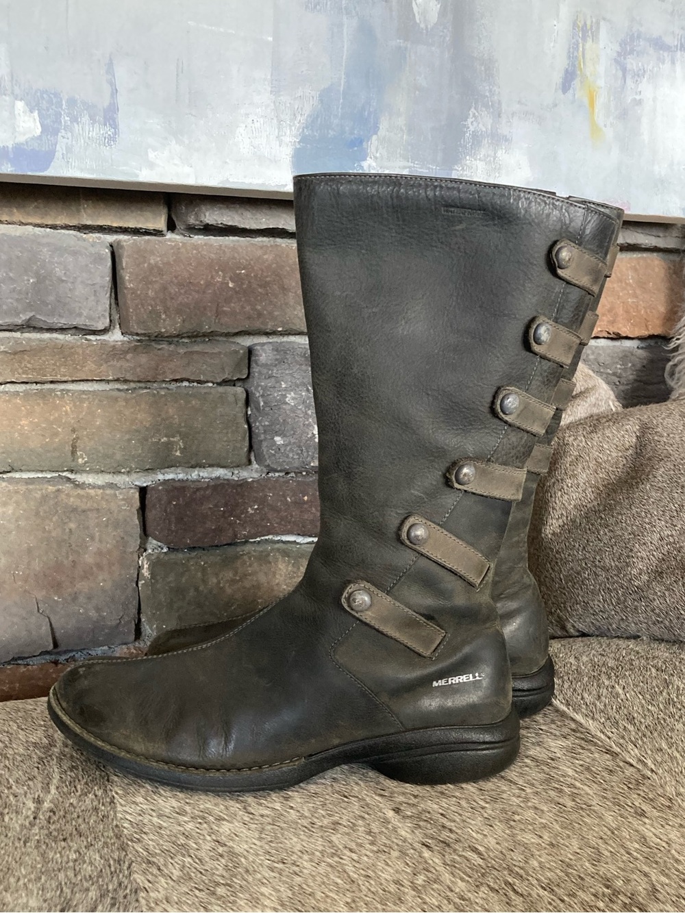 Merrell Tetra Launch Waterproof Leather Boots Drizzle